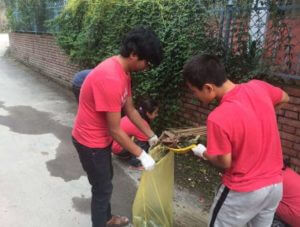HCC Boys Cleaning Up Dashain