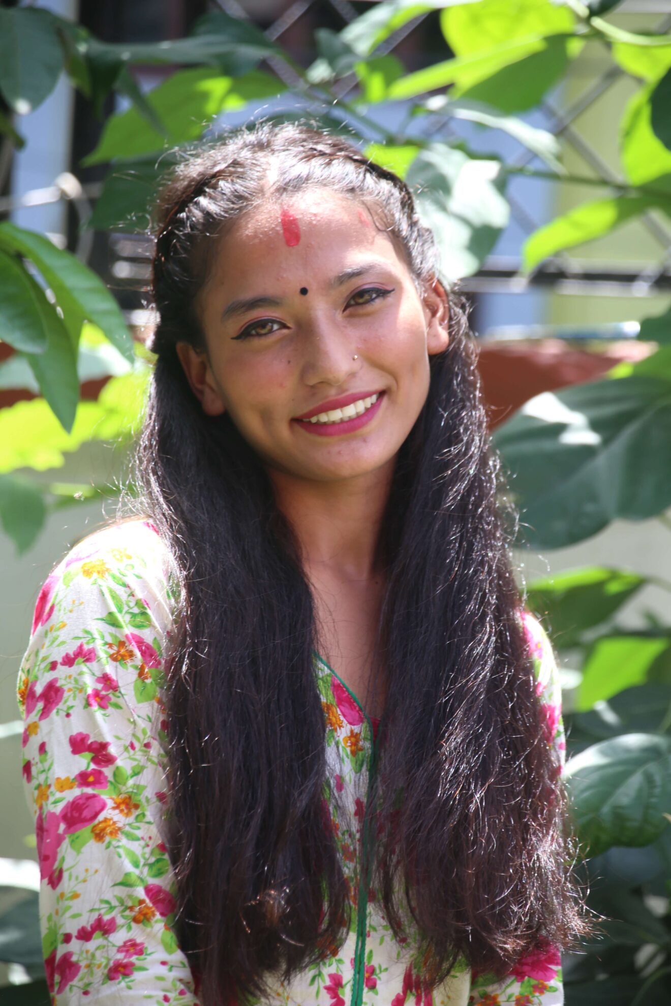 Student in Nepal celebrating Teej